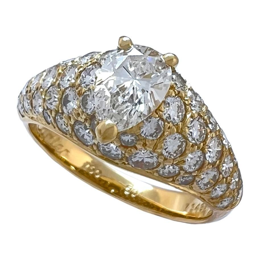 Second-hand Cartier Simple Series Pear-Shaped Diamond Ring: Cartier's Simple Series Pear-shaped Diamond Ring, 750K/18K Gold, Size 50/10, RareBrand: CartierProduct Name: Essential Pear-shaped Diamond 750K18YG 50 10 Rare Ring[Model][Material] 750K18YGMain