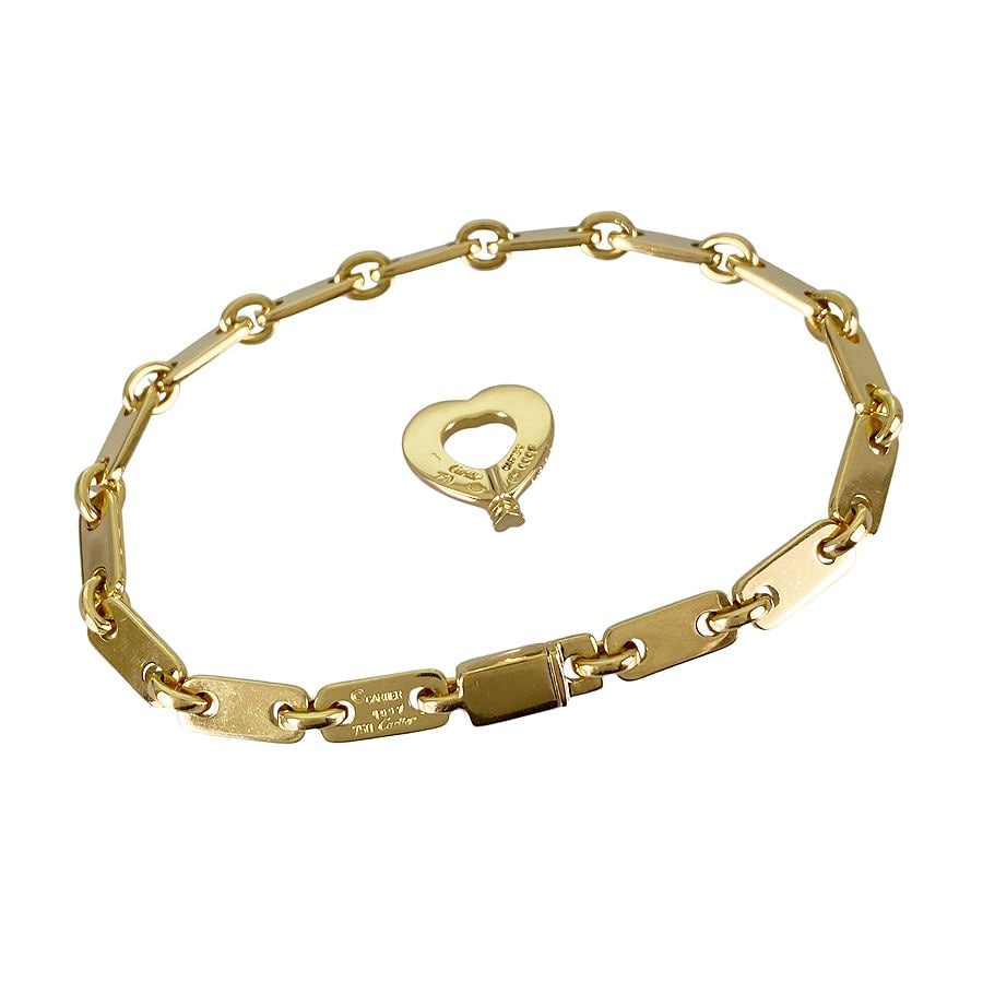 Second-hand Cartier Fidelity Heart-Shaped Key 18K Yellow Gold Bracelet (1 of 11)