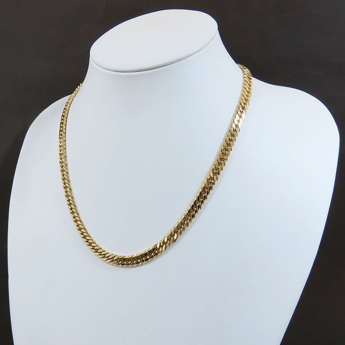 Hexagonal double chain necklace, 18K yellow gold (1 of 8)