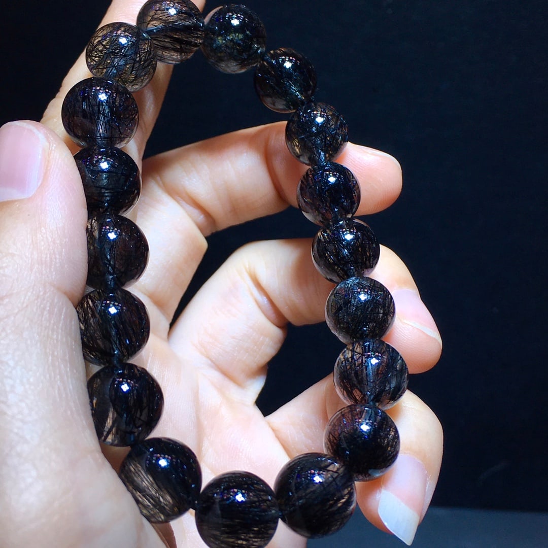 Natural Black Rutilated Quartz Bracelet (1 of 9)