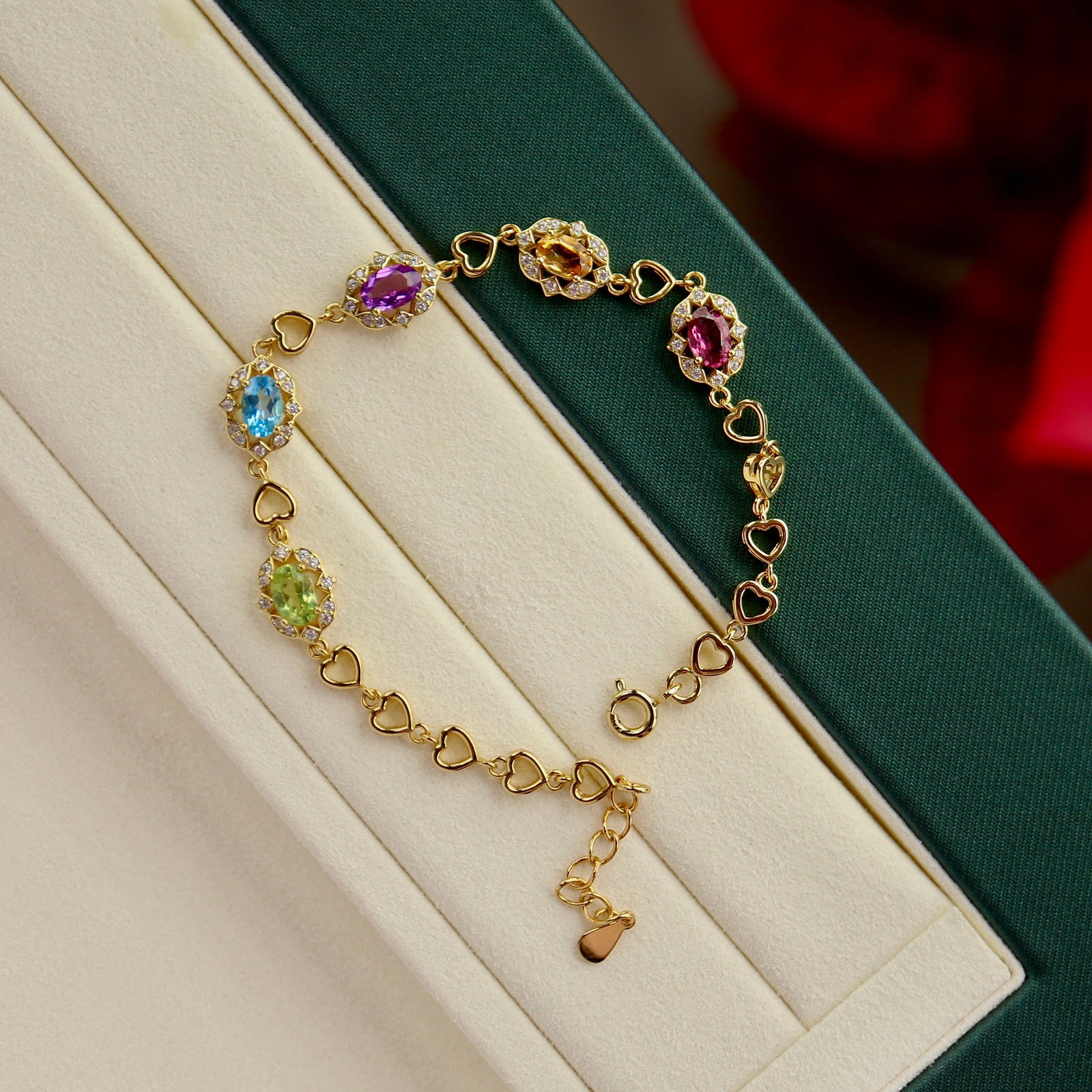 Candy Colored Gemstone Necklace S925 Silver: Luxuriously inlaid with Topaz, Peridot, Amethyst, Citrine, and Garnet, simple and versatile Freight: 1.International Freight: Foreign shipping charges are determined by destination. 2.Photos, descript