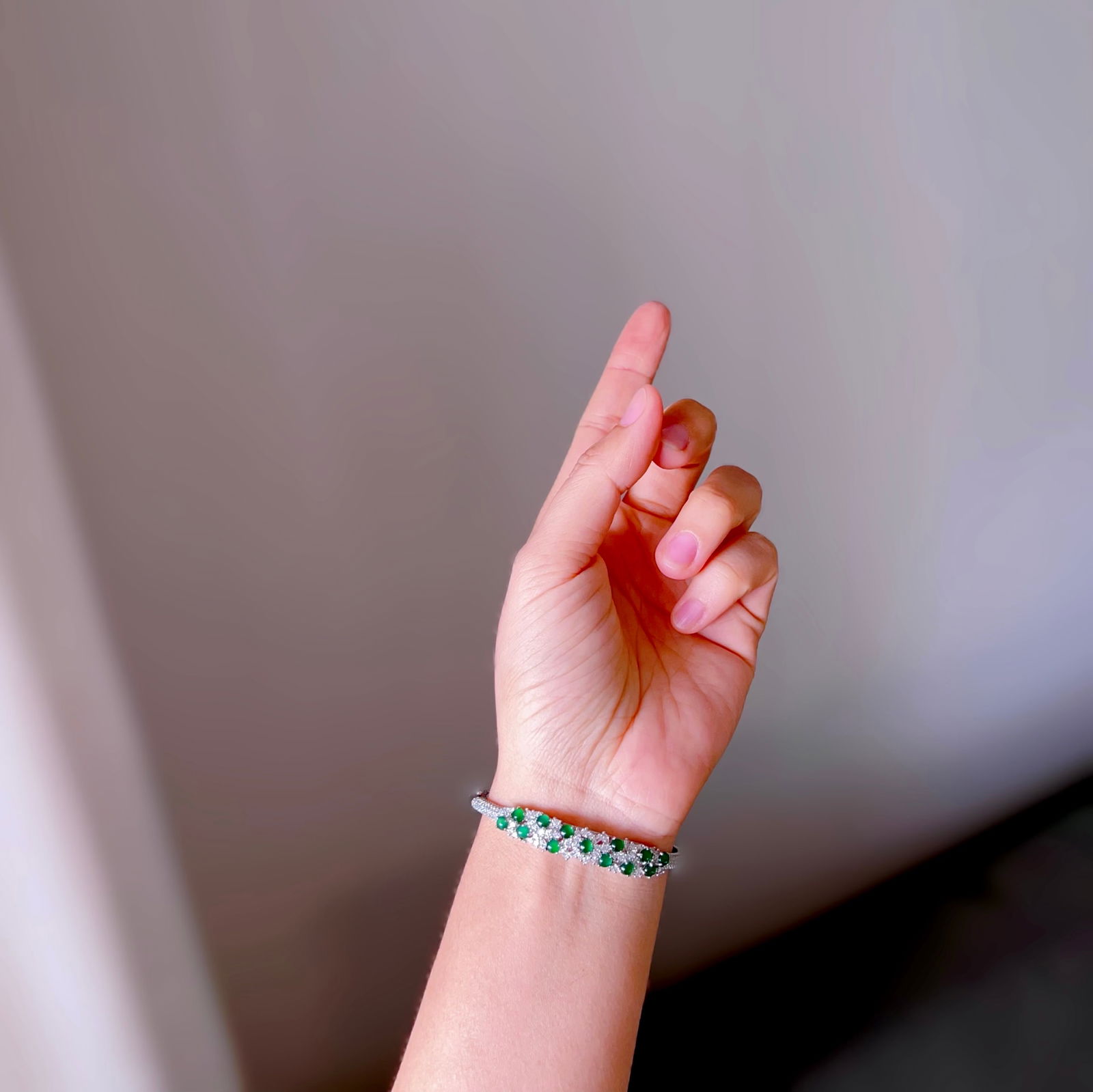 Natural jadeite bangle - 9
