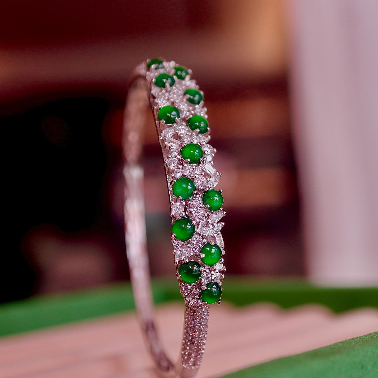 Natural jadeite bangle - 5