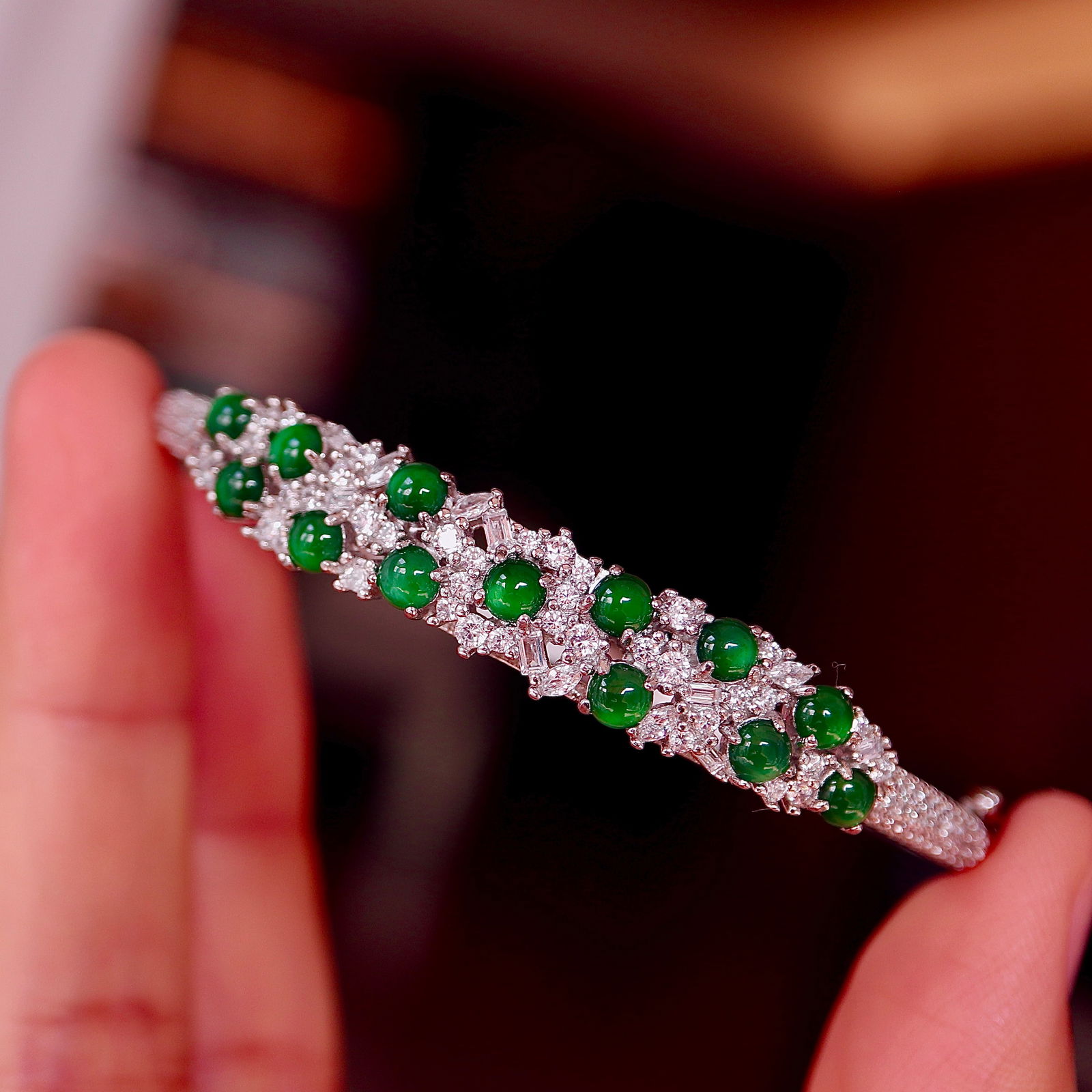 Natural jadeite bangle - 8