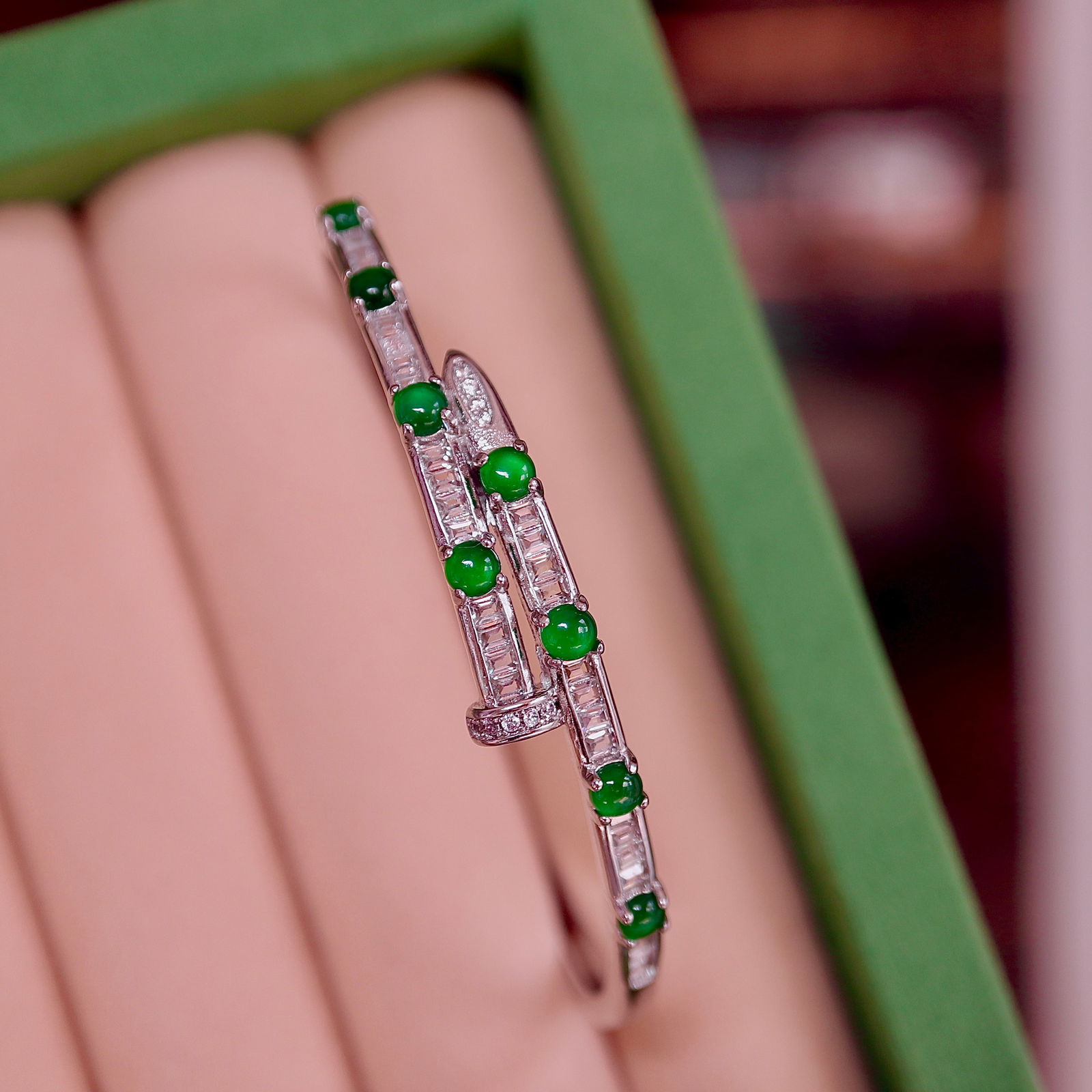 Natural jadeite bangle - 3