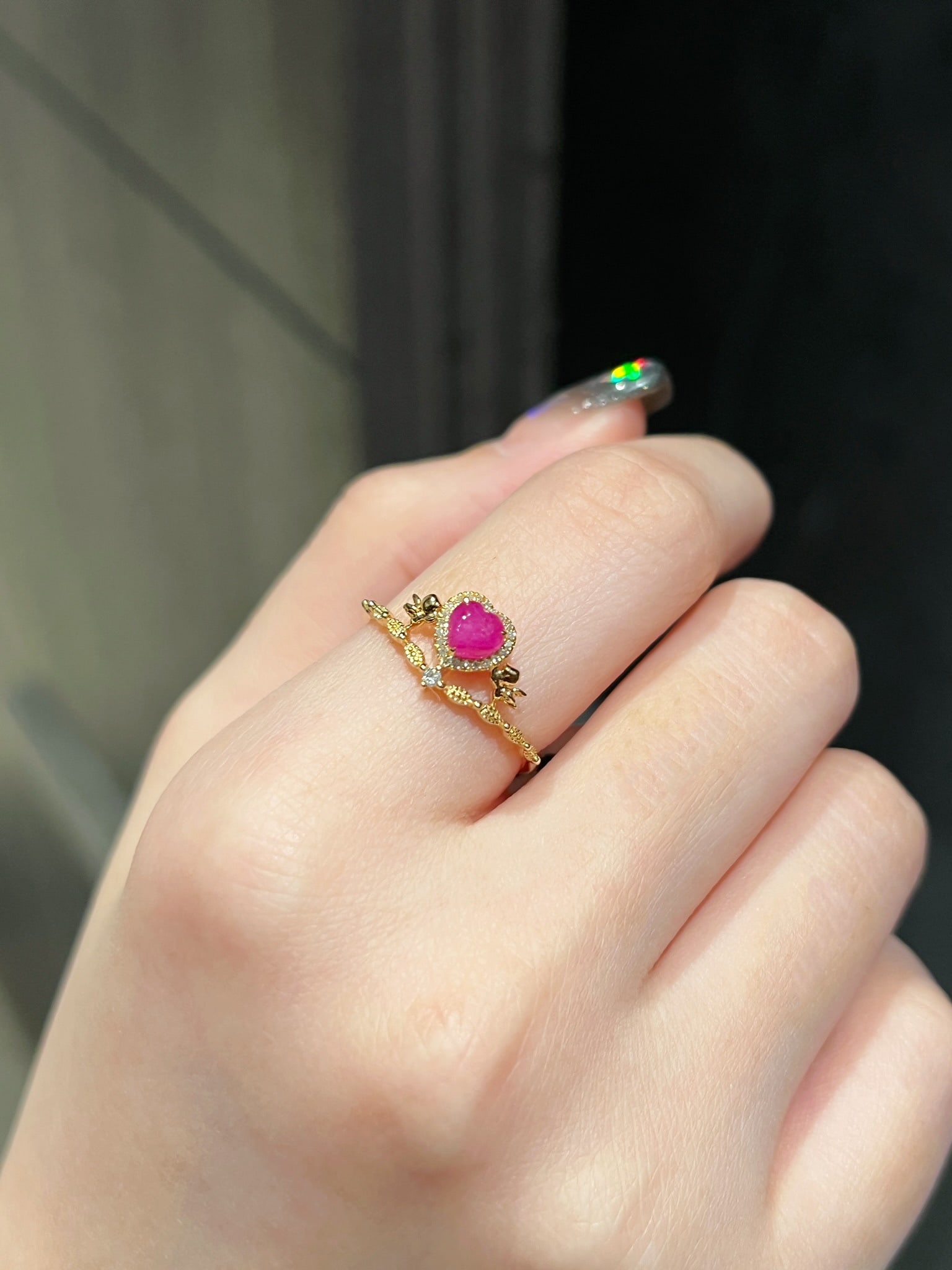 18K Ruby Cupid Ring - 8