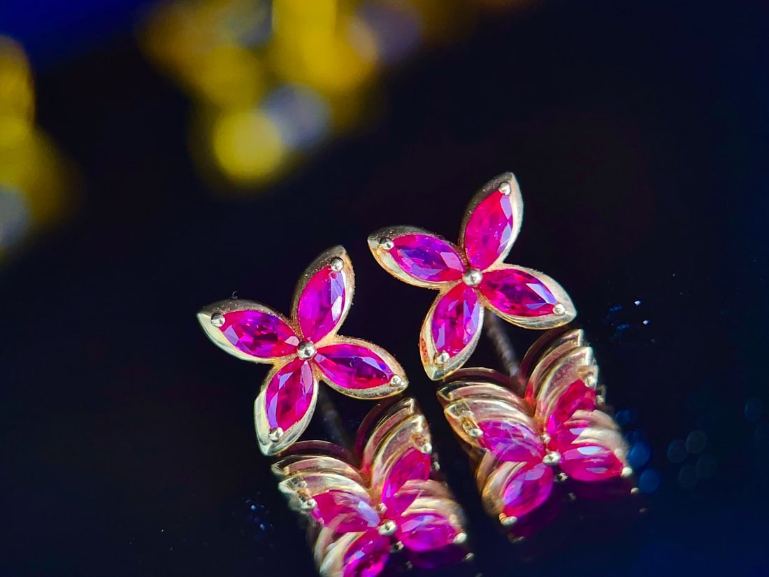 Ruby Clover Earrings (1 of 6)