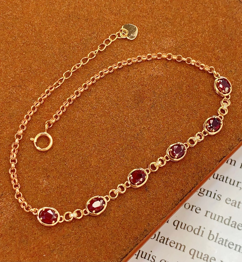 18k Natural Ruby Bracelet - 4