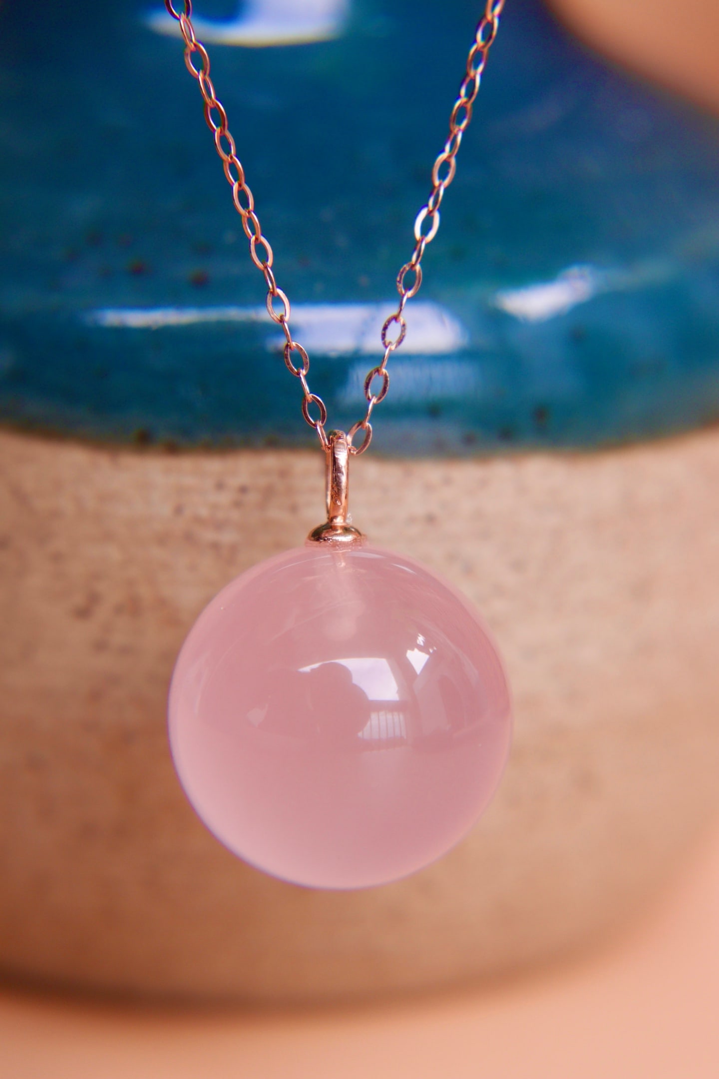 18K Gold Pink Crystal Pendant (1 of 7)