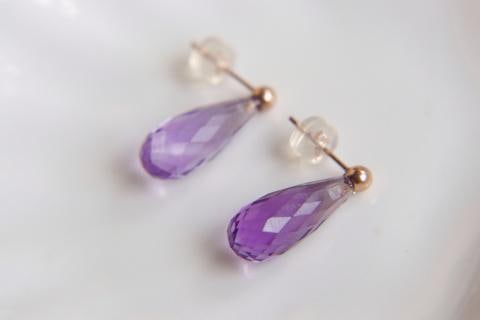 18K Gold Amethyst Earrings (1 of 9)