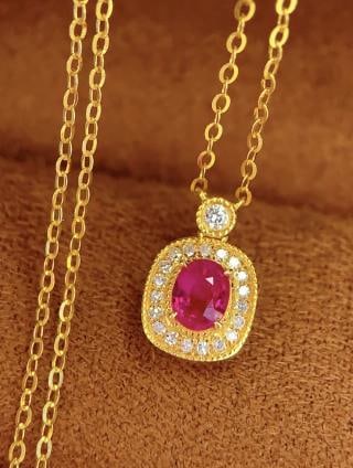 18k natural ruby ??clavicle necklace (1 of 7)