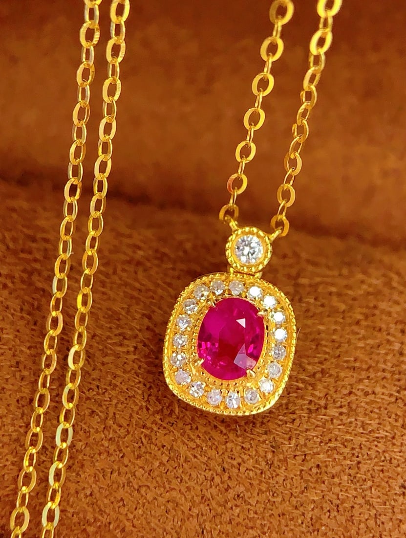 18k natural ruby necklace (1 of 6)