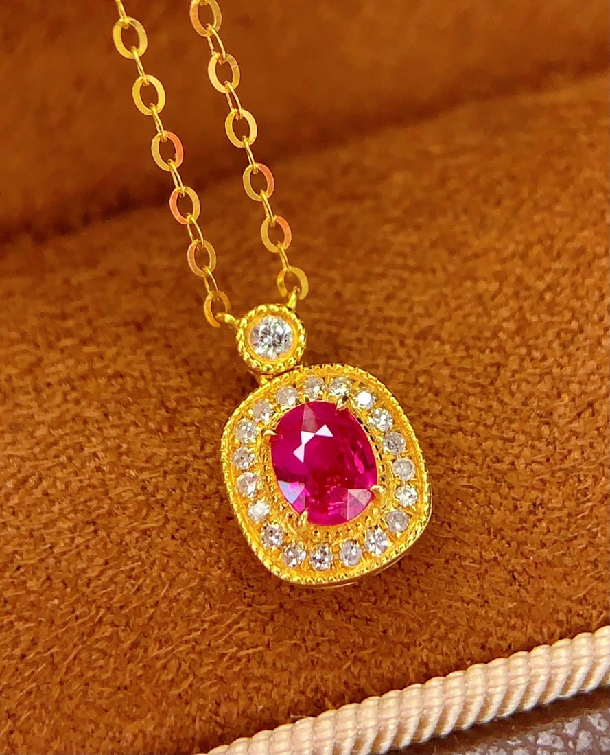 18k natural ruby necklace - 5