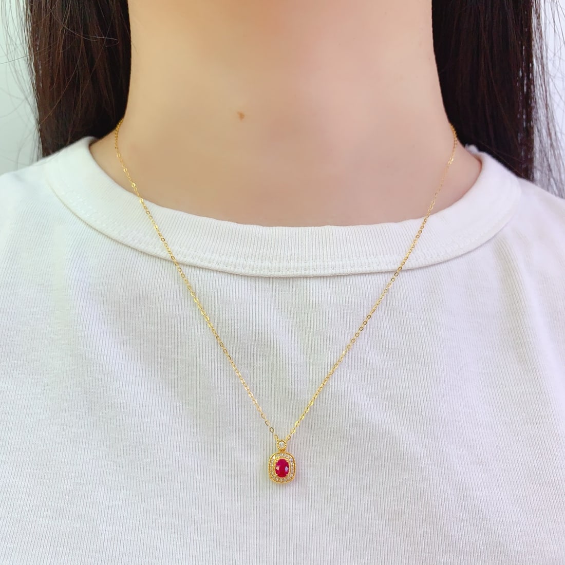 18k natural ruby necklace - 6