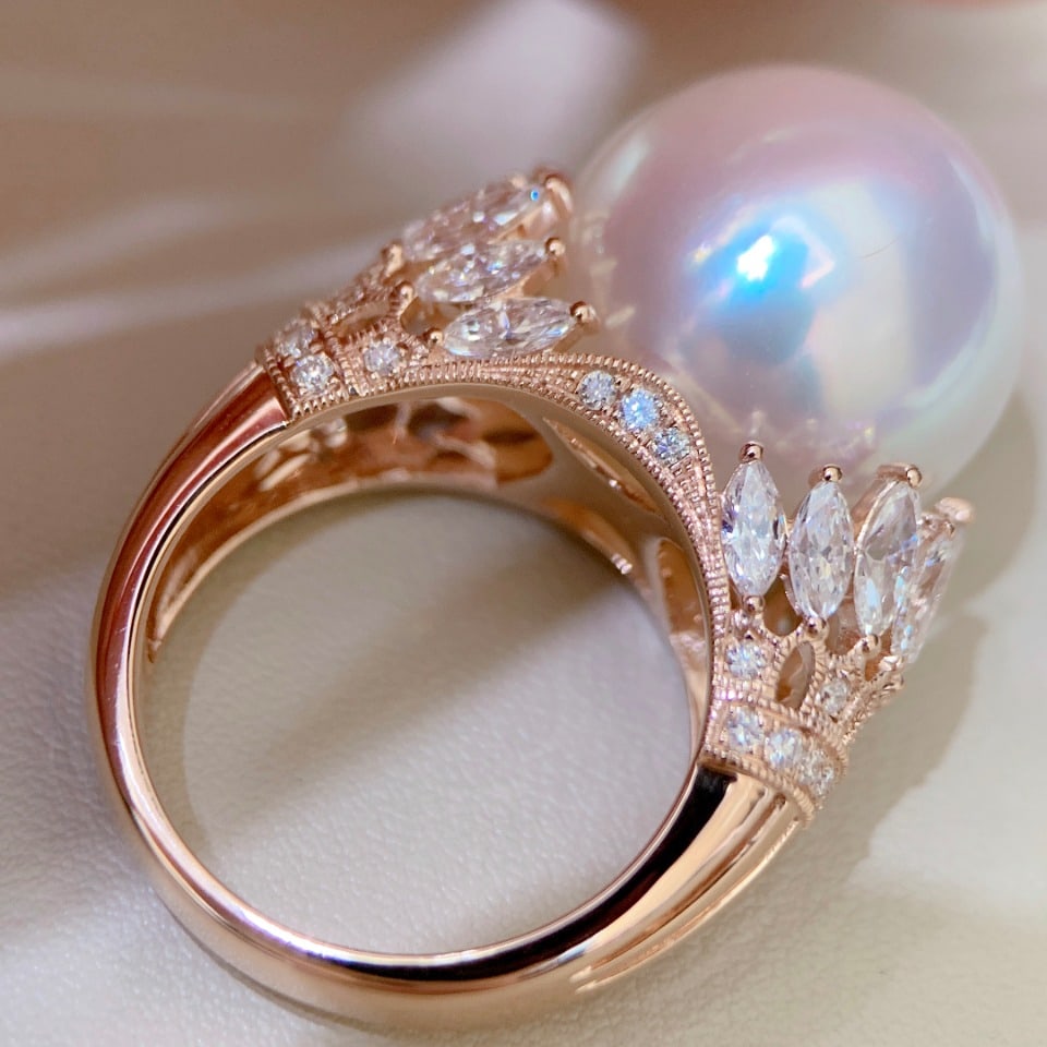 Natural pearl ring - 4