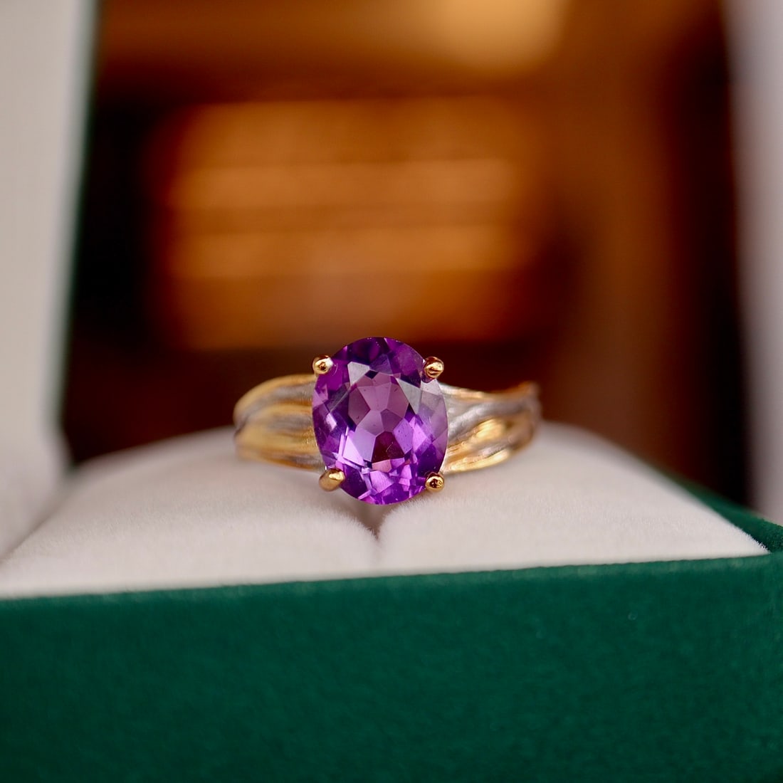 Natural amethyst sterling silver ring (1 of 9)