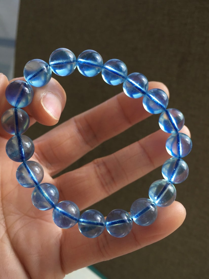 Aquamarine Natural Gemstone Bracelet (1 of 8)