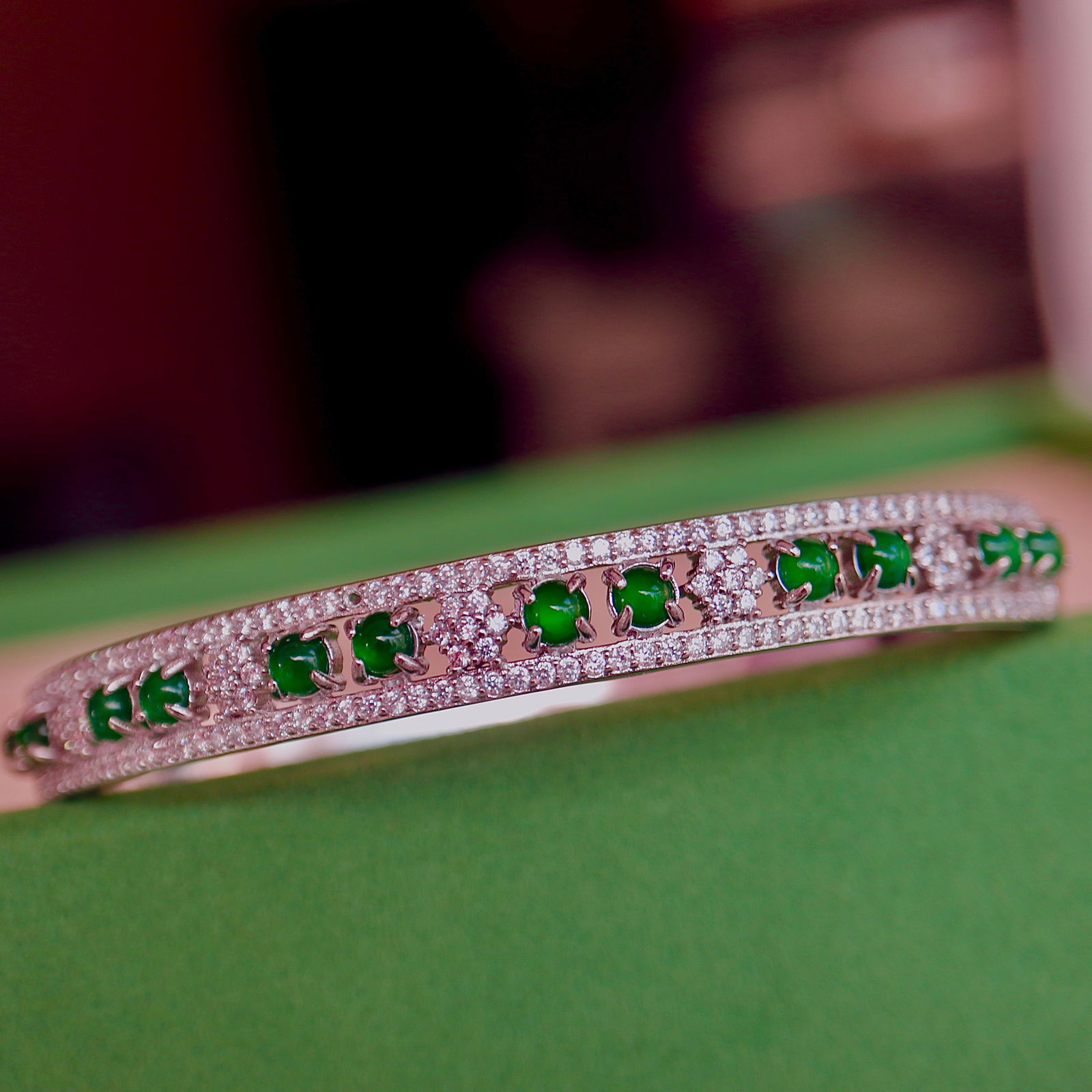 Natural jadeite bangle - 3