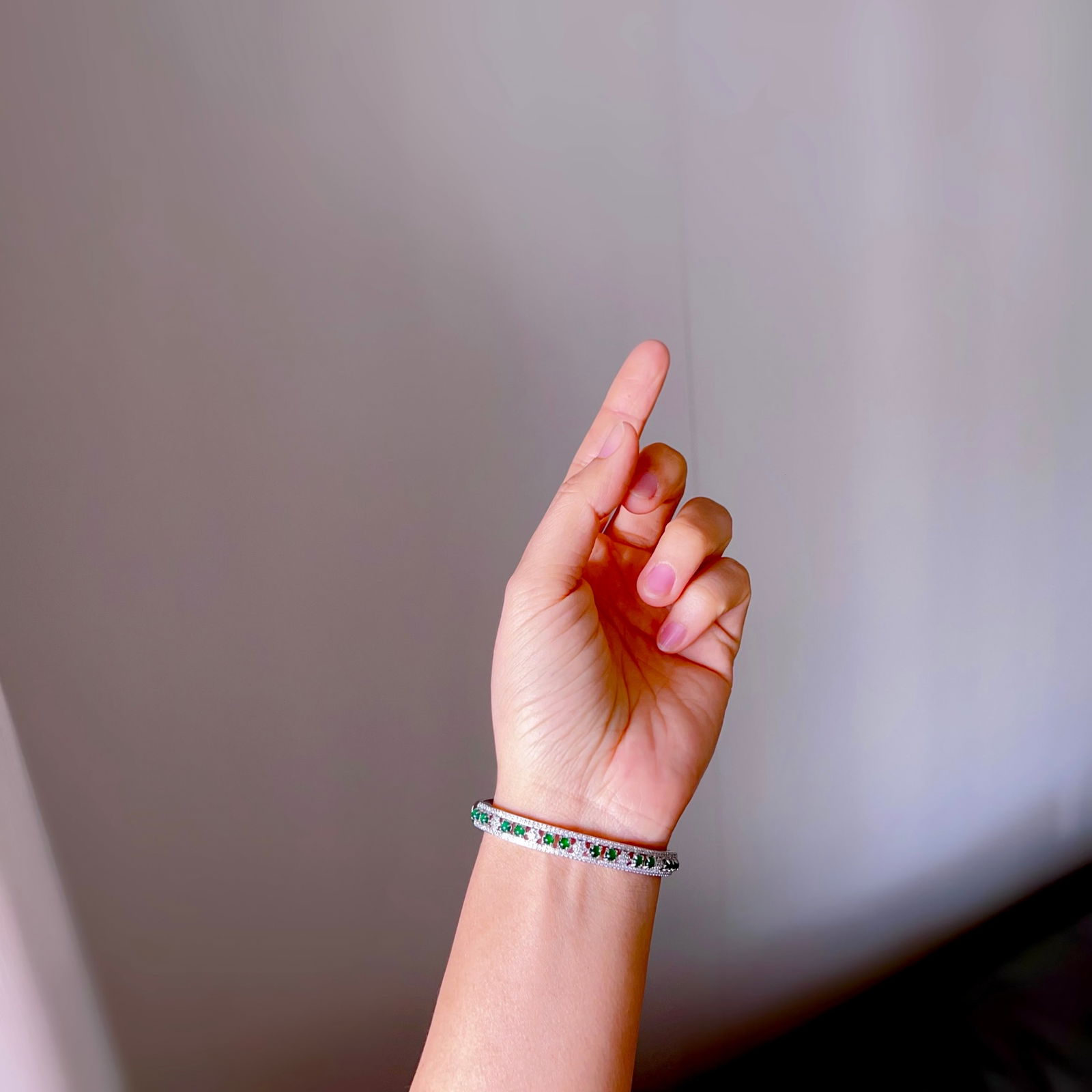 Natural jadeite bangle - 8