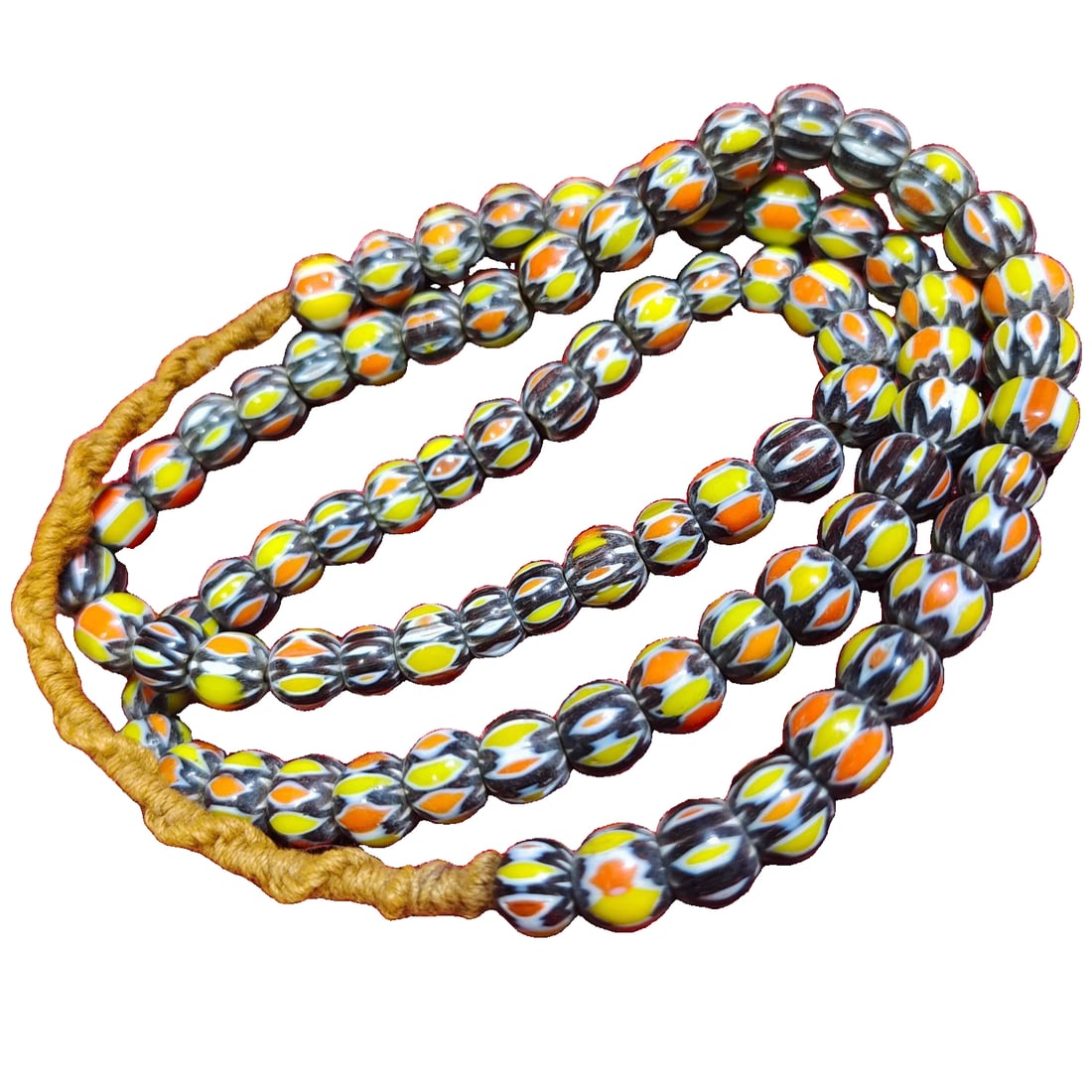 Nepal Glazed Floral Beads 83 Pieces 'Floral Pearl Buddhist String' (1 of 10)