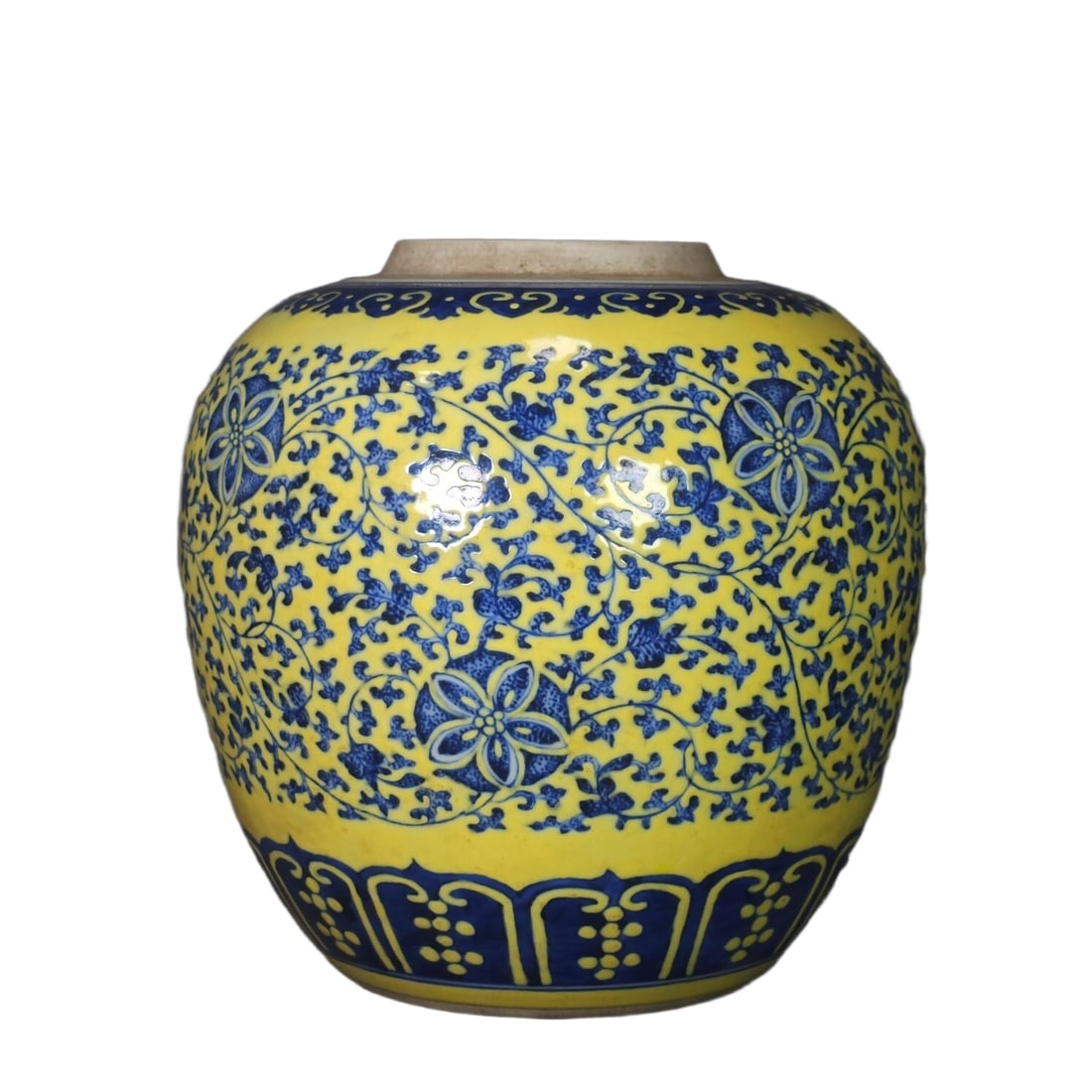 Qing Kangxi Yellow Glaze Lotus Jar (1 of 10)
