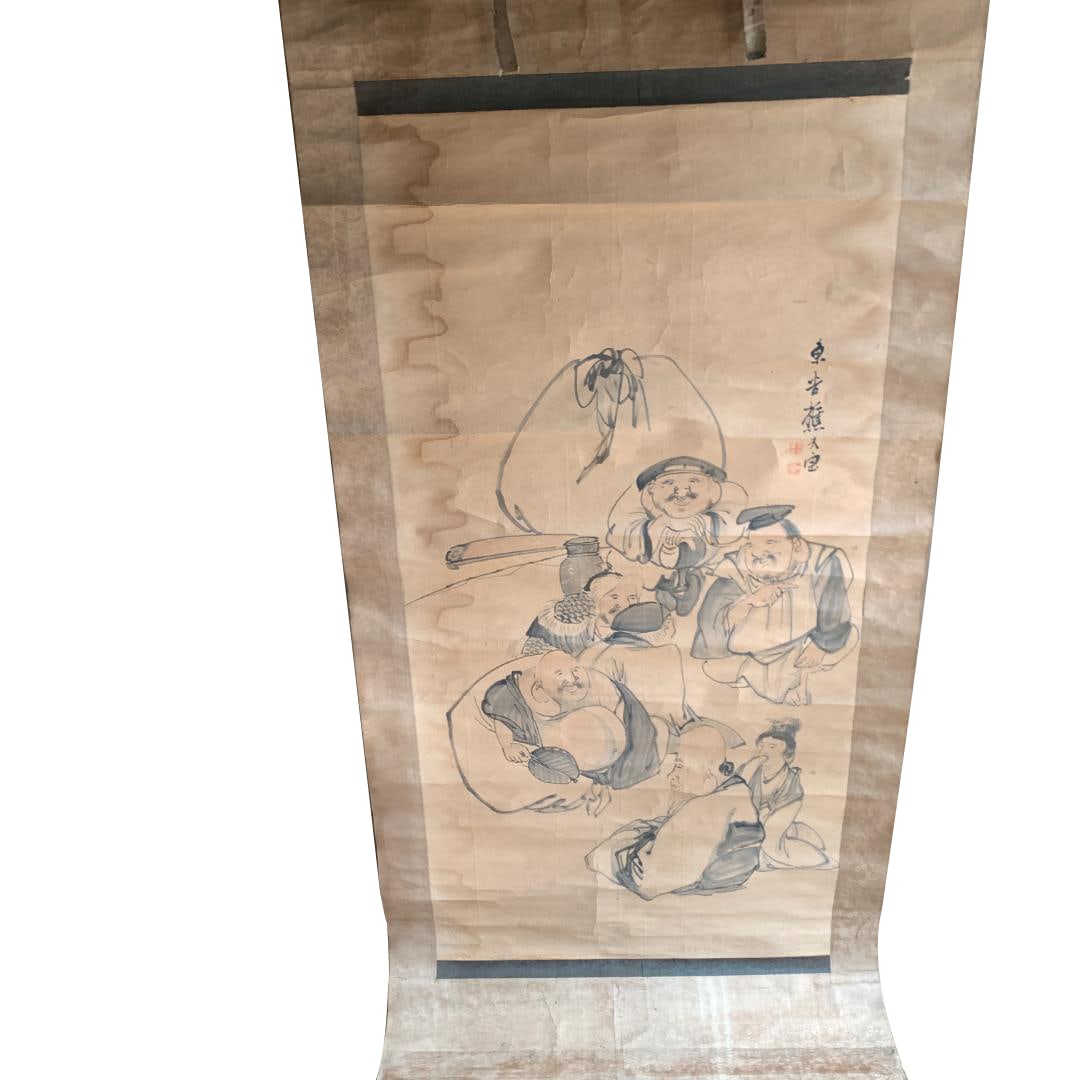 Edo period ink wash painting hanging scroll (1 of 13)