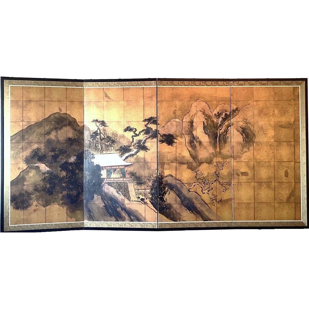 "Snow Scene Tower" Japanese painting (1 of 11)