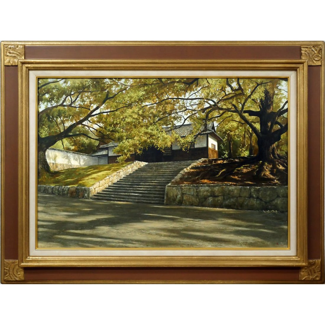 Mino Tomoaki, "Tender Camphor Leaves (Kyoto Shoren-in)" oil painting (1 of 10)