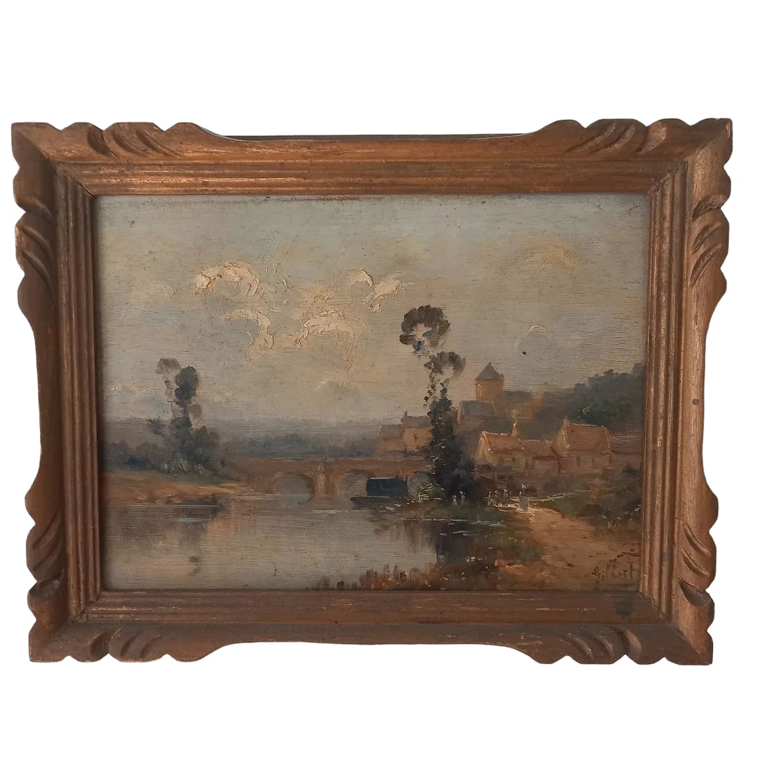 French antique oil painting, landscape painting, oil painting (1 of 8)