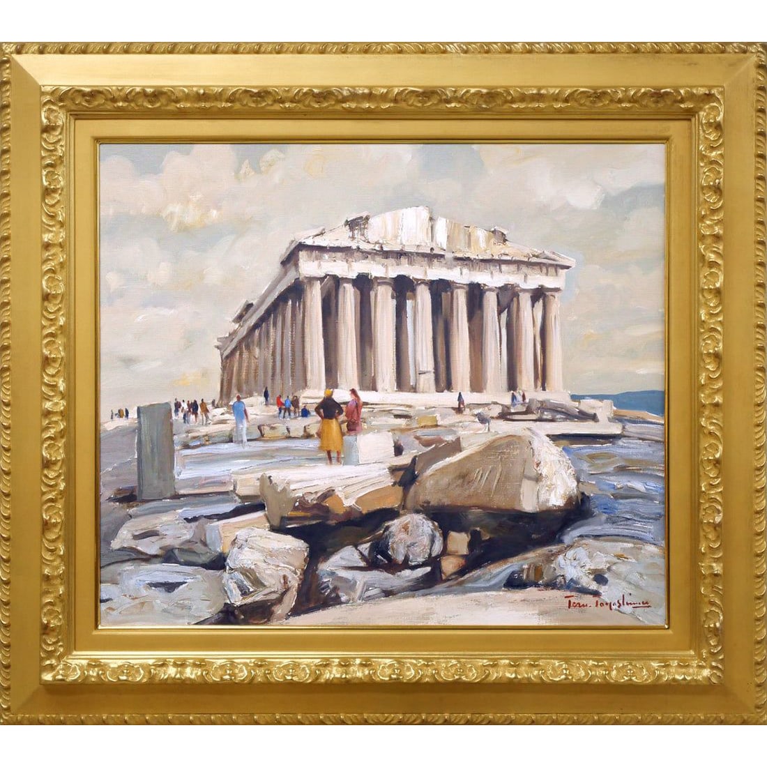 Hiroshi Yoshida's oil painting "Parthenon Temple (Acropolis, Greece)", F10 (1 of 11)