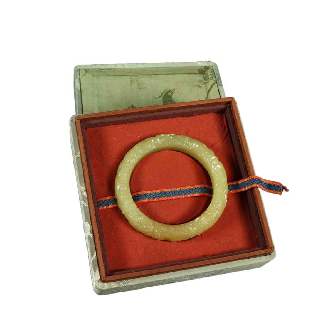 Hetian Yellow Jade Bracelet with Chi Dragon Pattern (1 of 10)