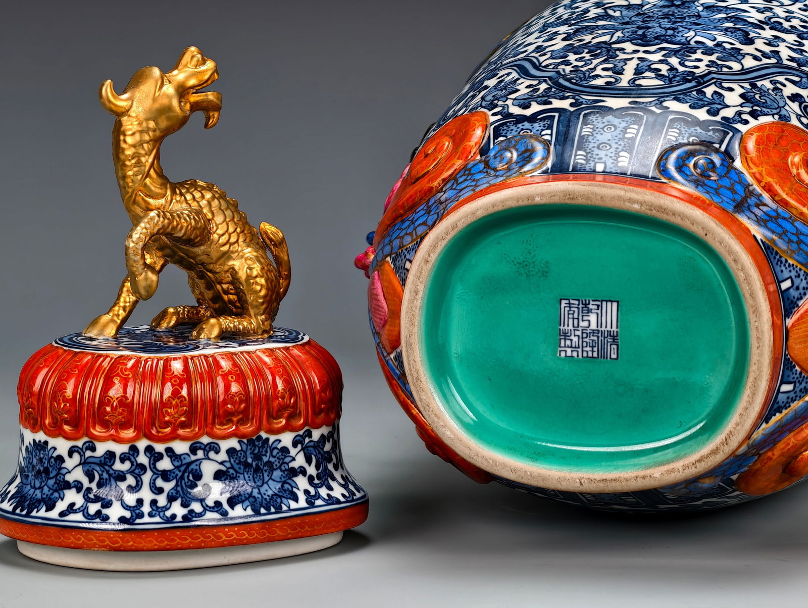 Enamel-filled double phoenix ear pattern - 10