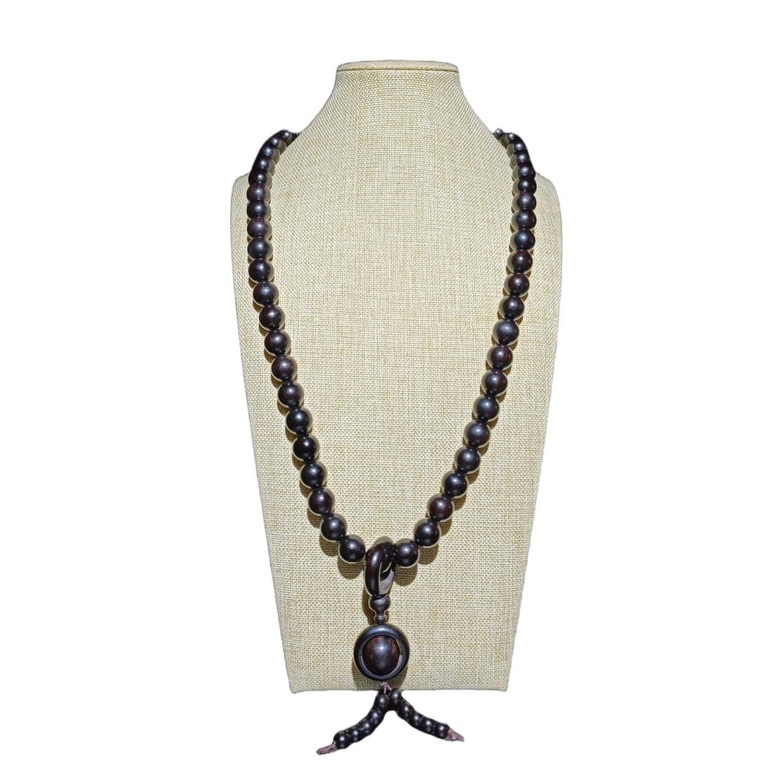 Collection of Small Leaf Red Sandalwood Bead Pendant (1 of 7)