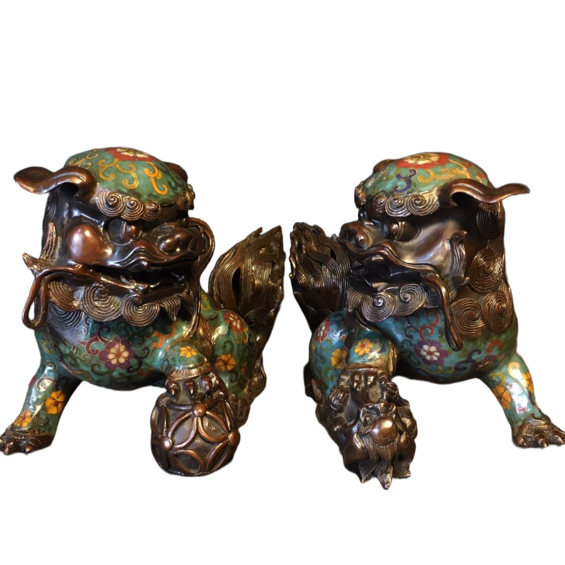 Pure Copper Cloisonné Enamel Lions (1 of 10)