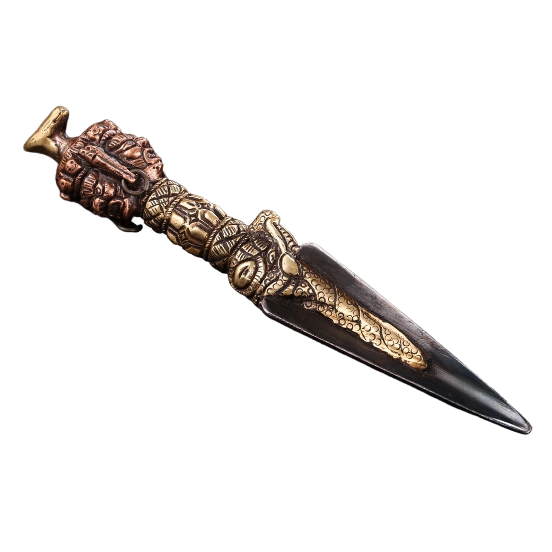 Pure copper demon-subduing hoe ritual implement (1 of 10)