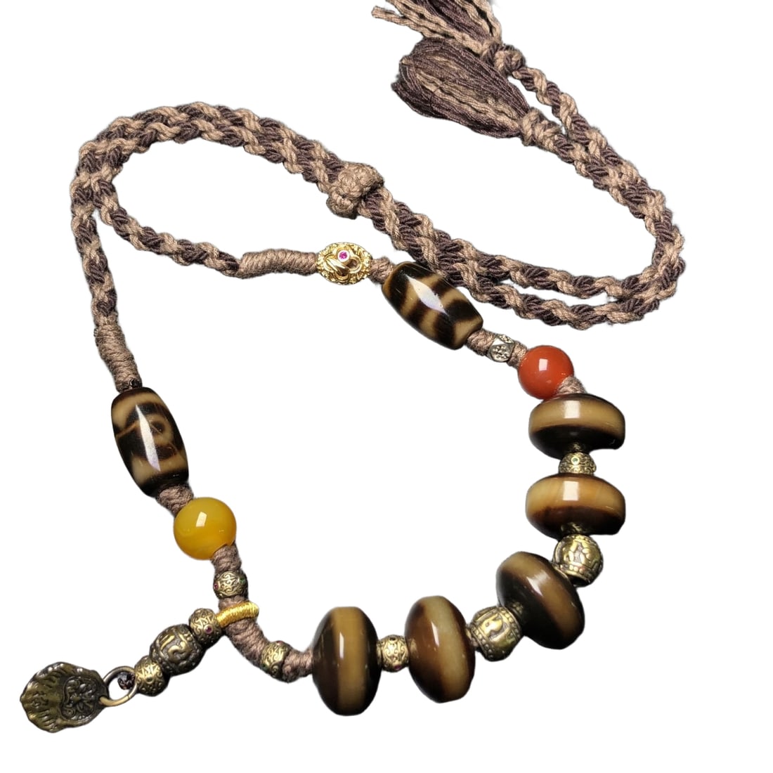 Old Material Dzi Bead Necklace (1 of 10)