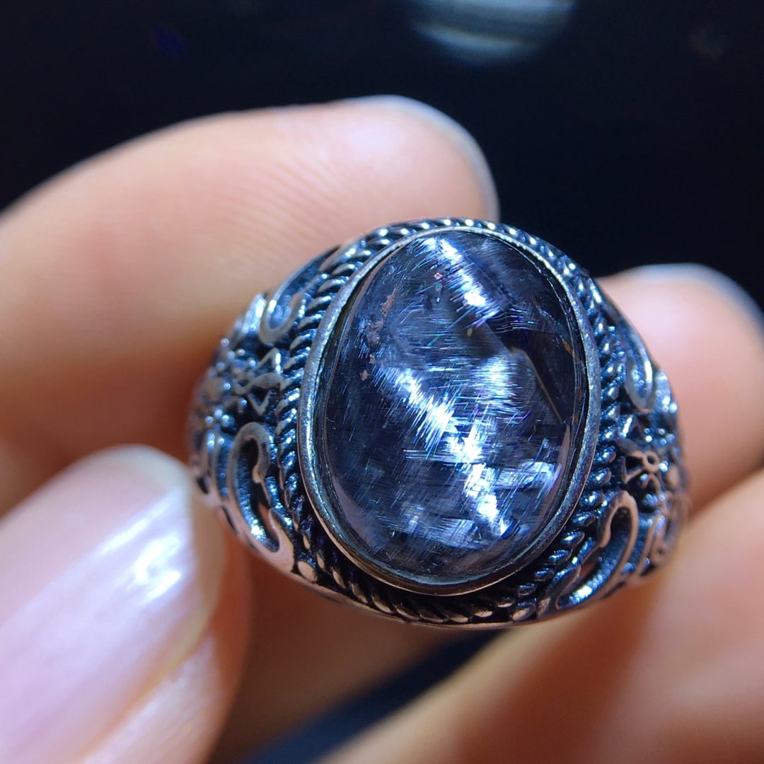 Black Silver Titanium Ring - 5