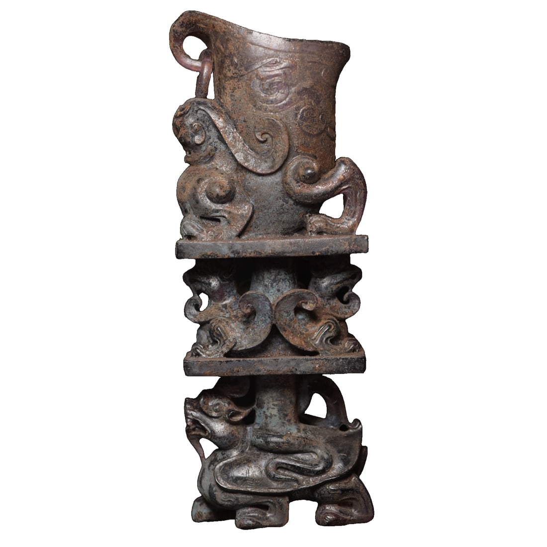 Glass Carved Cup: Cloisonné carving cup, specifications: 22×8.0×5.1 cm, weight 968 grams. The knife work is old and the skin shell is superb, the carving is vivid, the lines are smooth, the appearance is perfect! Fr