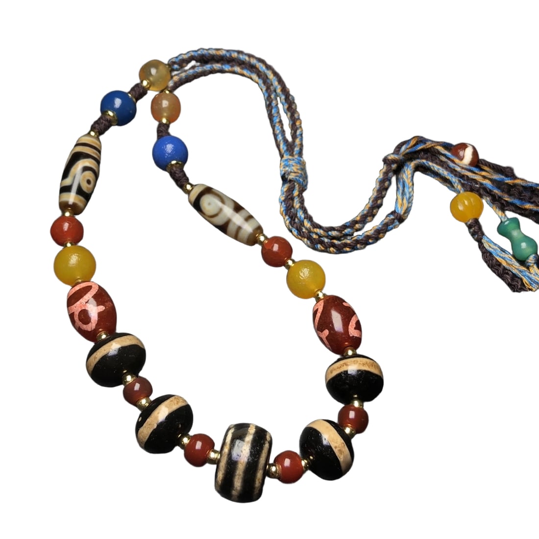 Old Material Dzi Bead Collarbone Necklace (1 of 10)