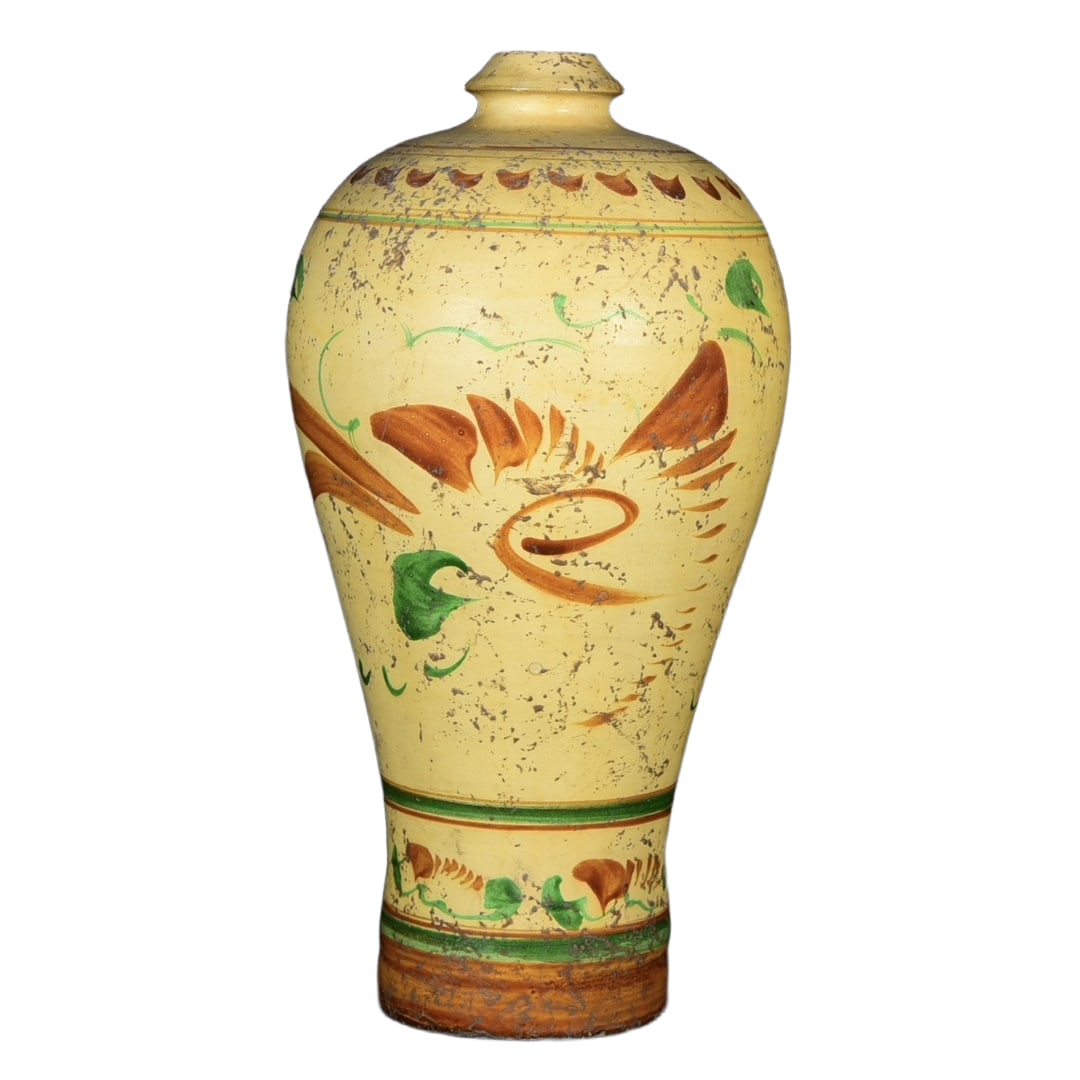 Cizhou Kiln Red and Green Painted Plum Vase (1 of 10)