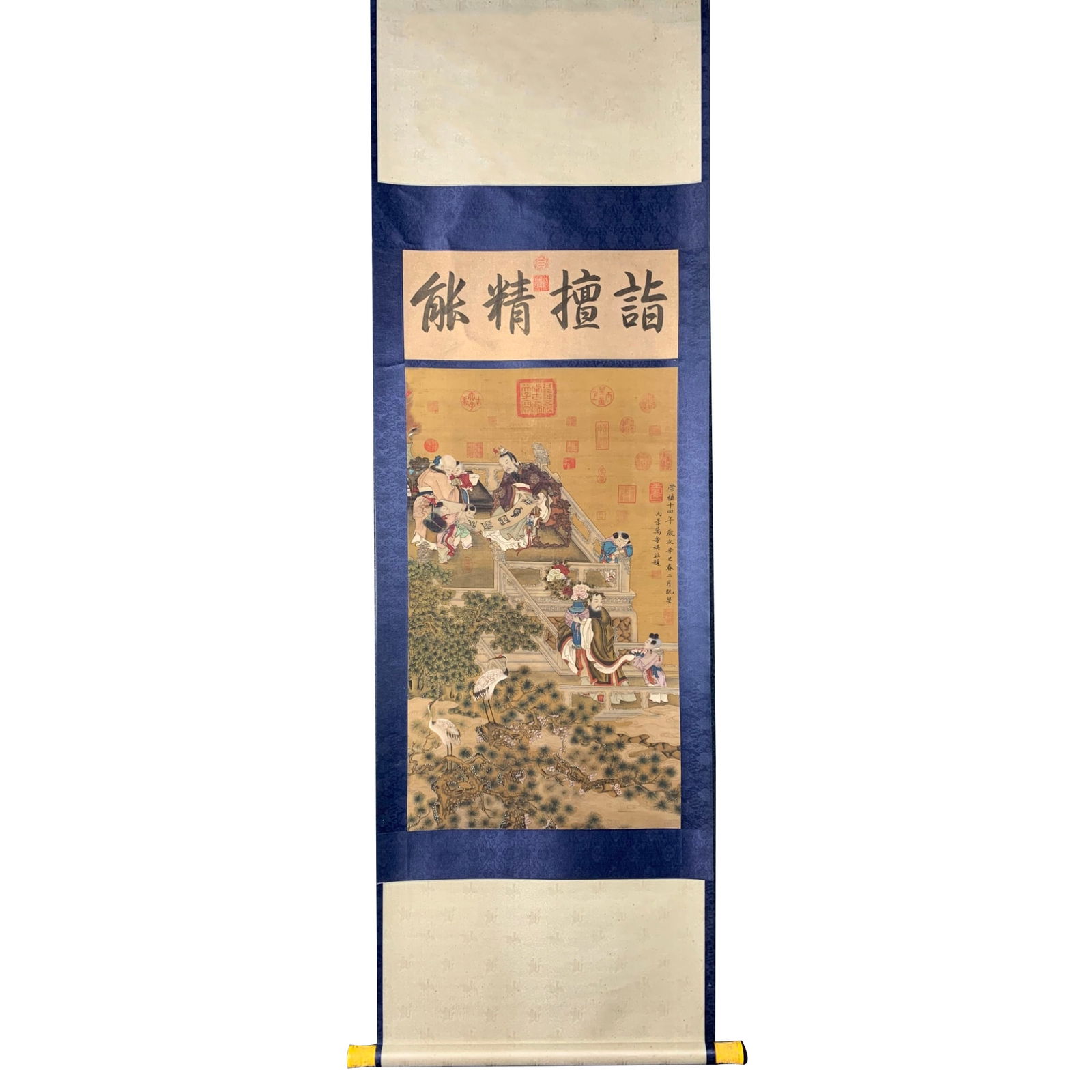 Qing Wanshouqi Silk Three Stars Painting (1 of 9)