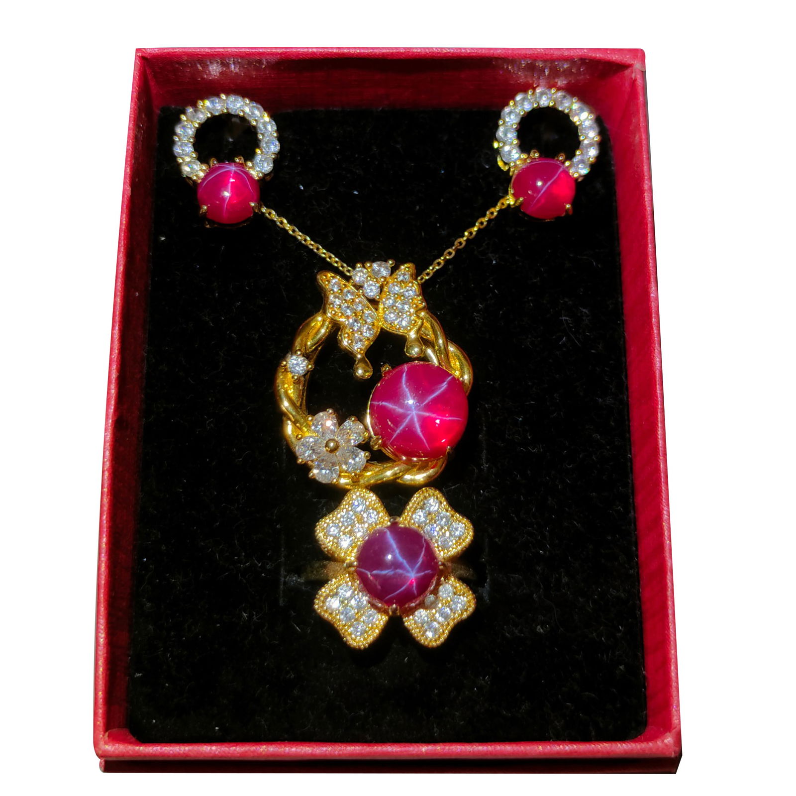 Silver Gilt Star Gem Jewelry Set (1 of 10)