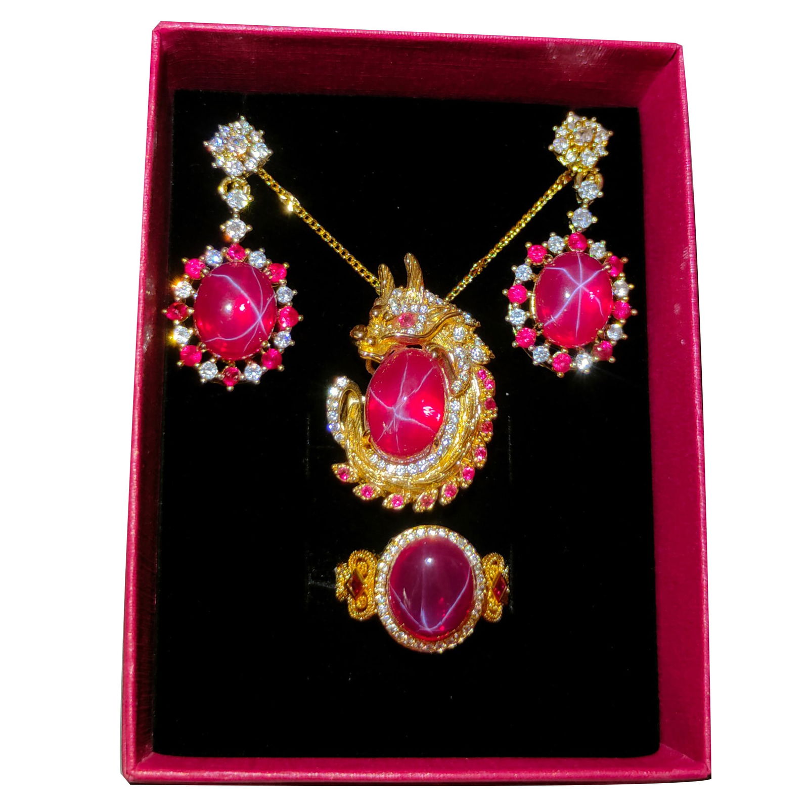 Silver Gilt Star Gem Jewelry Set (1 of 10)