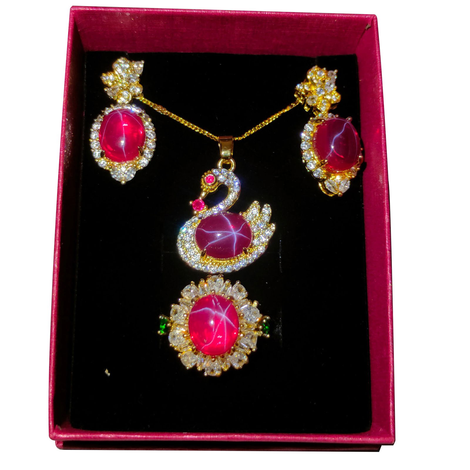 Silver Gilt Star Gem Jewelry Set (1 of 10)
