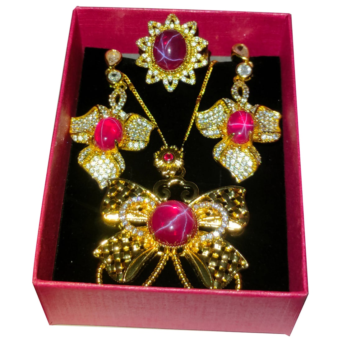 Silver Gilt Star Gem Jewelry Set (1 of 9)
