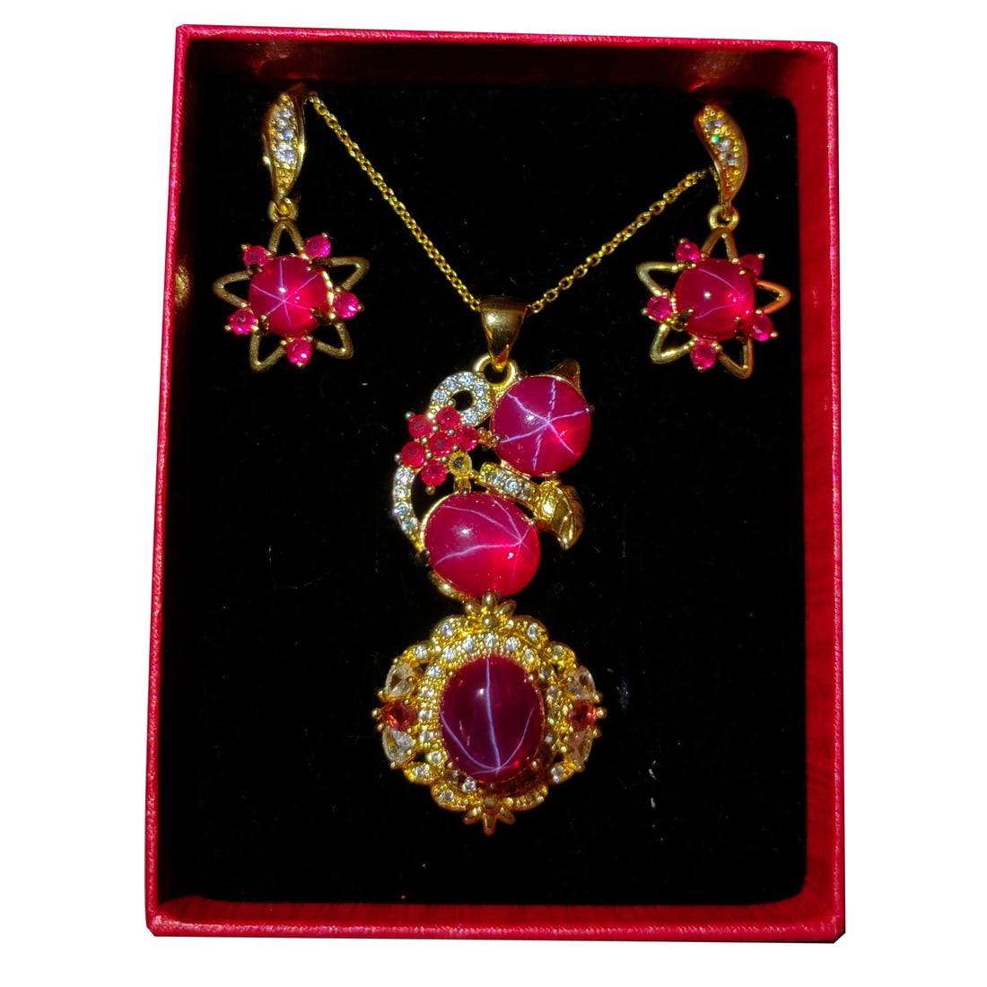 Silver Gilt Star Gem Jewelry Set (1 of 10)