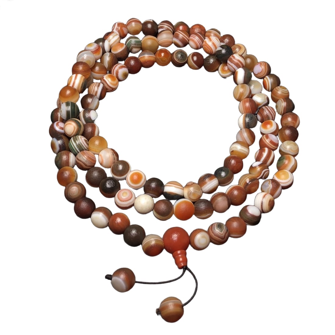 Silk Agate Prayer Bead Necklace (1 of 10)