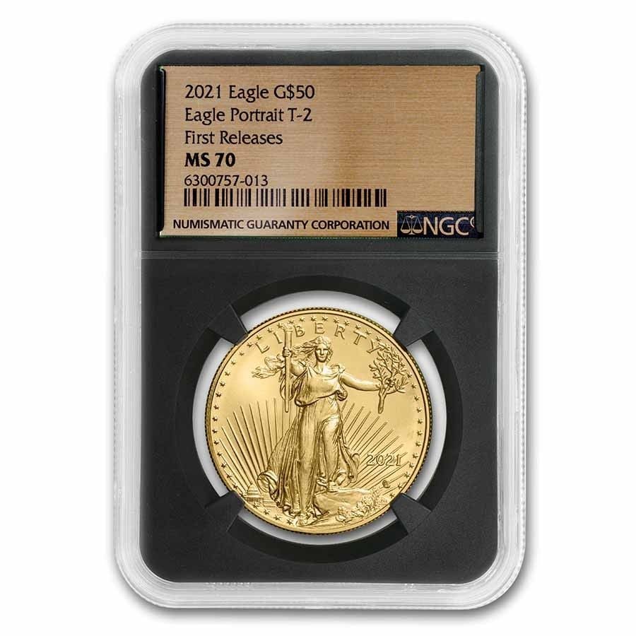 2021 1 oz American Gold Eagle Coin (Second Edition) MS-70 NGC (FR, Gold Label) (1 of 2)