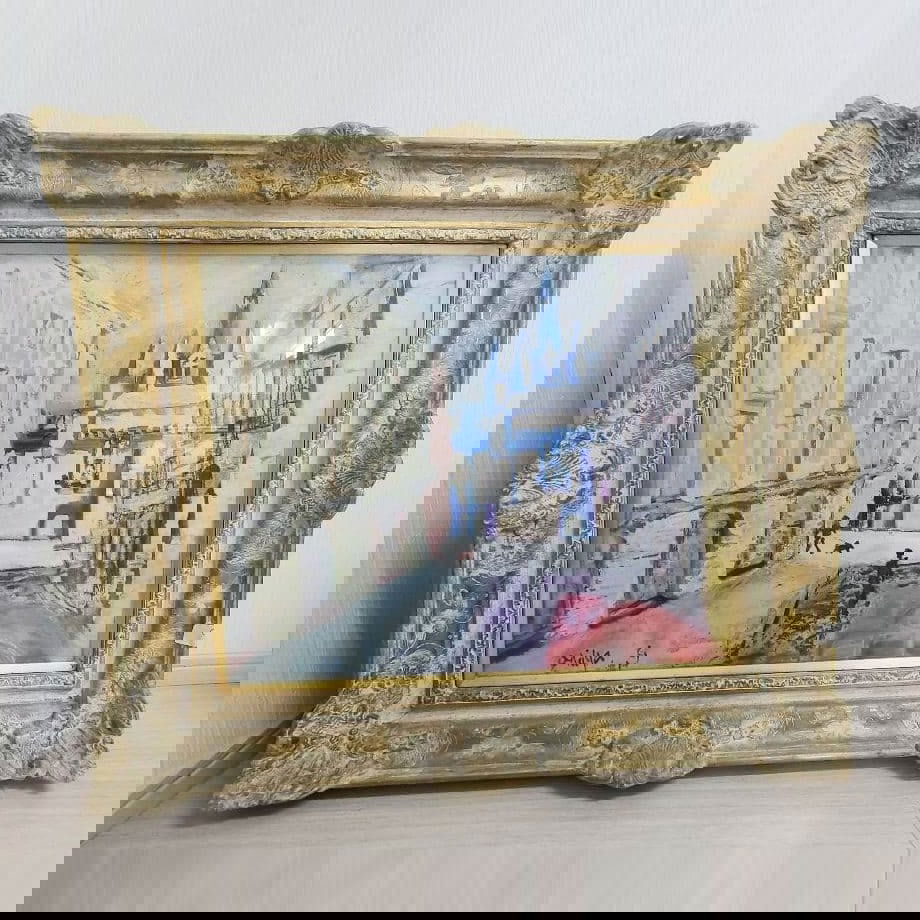 ("Bordeaux Street Corner") French antique frame: ("Bordeaux Street Corner") French antique frame, painting "Bordeaux Street Corner" French-style interior picture frame set It has been stored for a long time. Please note that as this is a painting, i