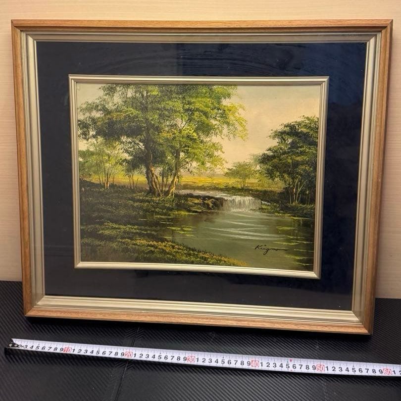Landscape oil painting from the Showa era: Showa era landscape oil painting, this time bringing the only surviving oil painting in the world. This painting is extremely rare. It will become a one-of-a-kind existence in the world. From the phot